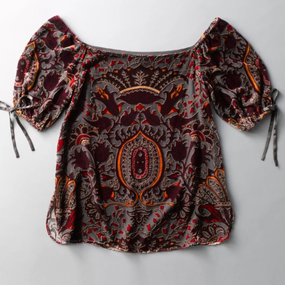 Alice + Olivia "Alecia" Off the Shoulder Burnout Velvet - Picture 7 of 9